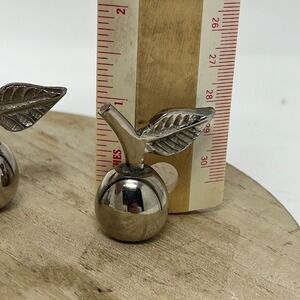 Vintage Silver plated Apple Place Card Holders Wedding Business Set Of 4